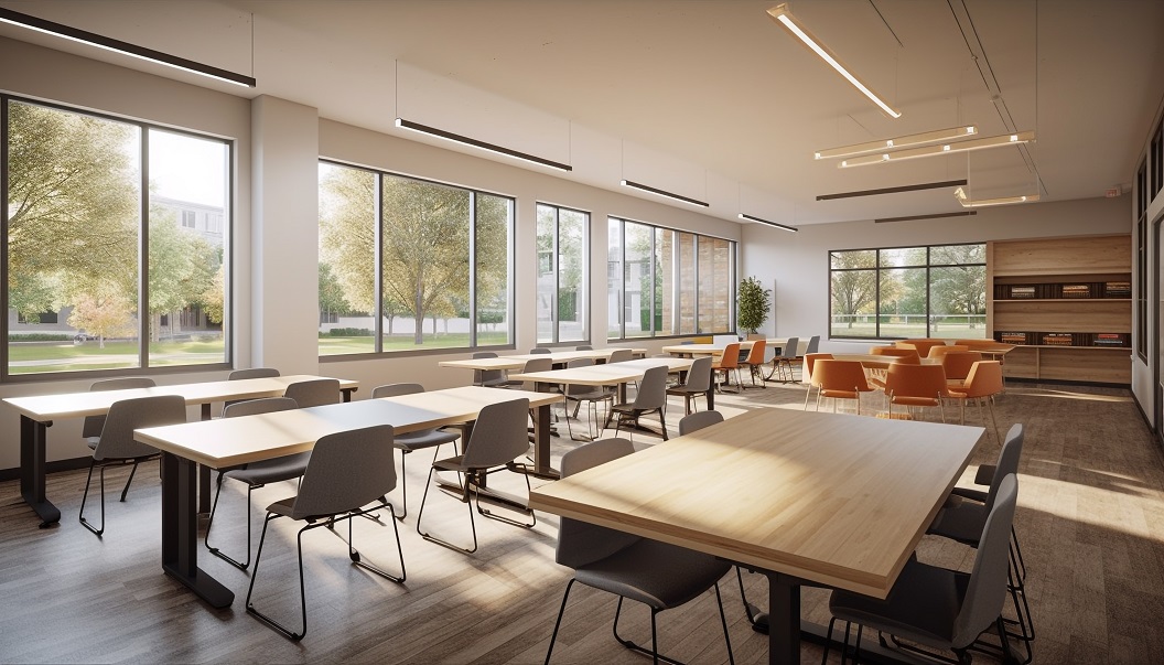 Modern domestic room with elegant wooden chair generated by AI